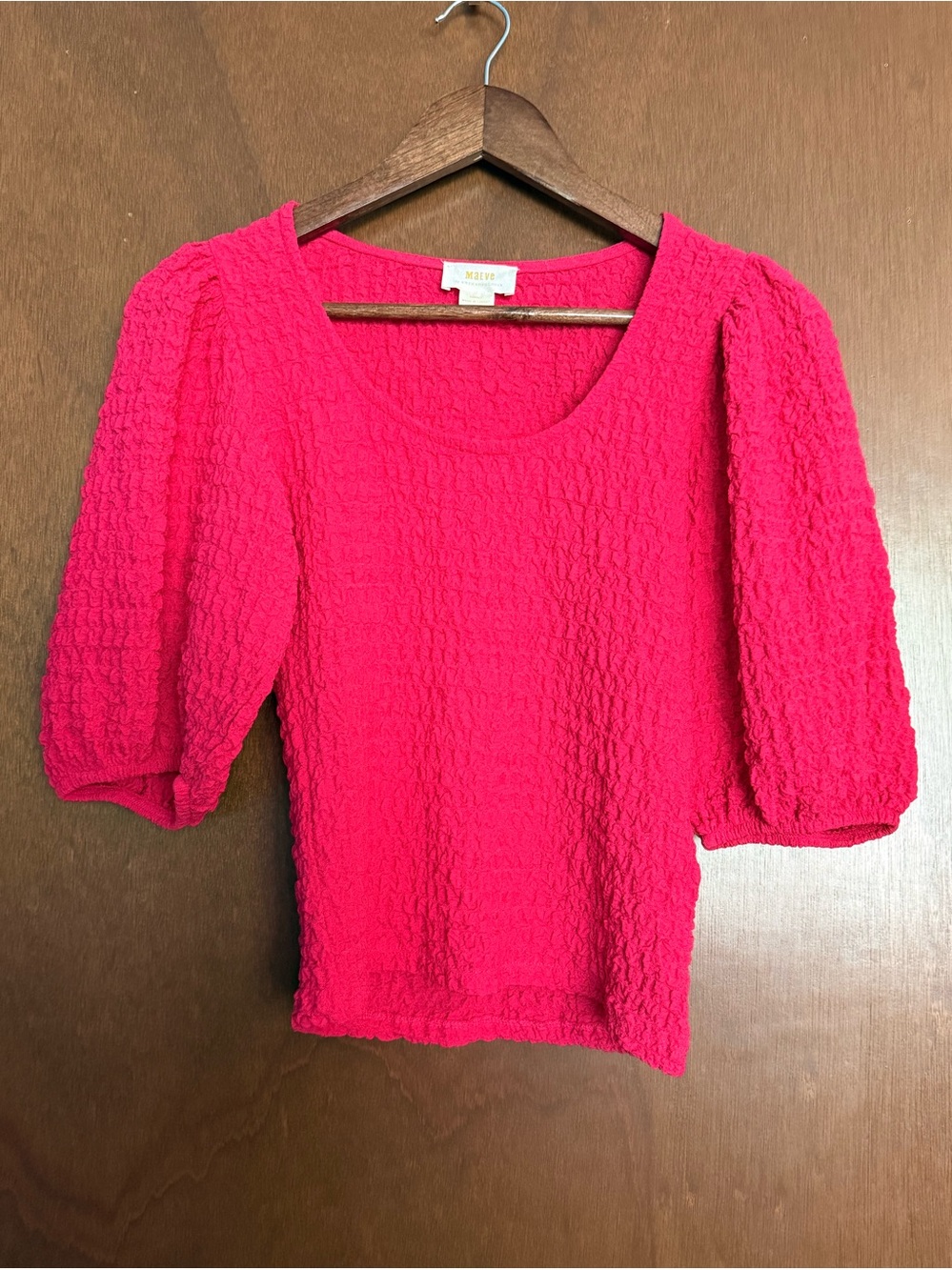 Anthropologie Maeve Balloon-Sleeve Textured Top